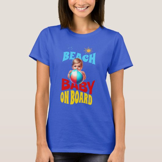 Strand Baby aan boord T-shirt (Voorkant)