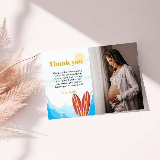 Strand Baby aan boord van het Baby shower Dank u k Kaart