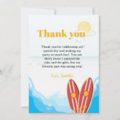 Strand Baby aan boord van het Baby shower Dank u k Kaart (Voorkant)