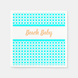 Strand Baby Aqua Wit Oranje Feest Collectie Servet