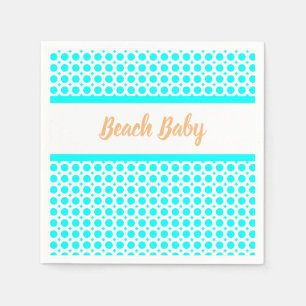 Strand Baby Aqua Wit Oranje Feest Collectie Servet