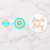 Strand Baby Aqua Witte Perzik Feest Matchende Set Confetti (Achterkanten)