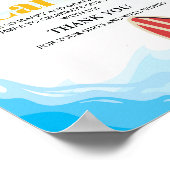 Strand Baby Kaart & Gift Dank u Baby shower teken Poster (Hoek)