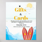 Strand Baby Kaart & Gift Dank u Baby shower teken Poster (Voorkant)
