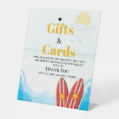 Strand Baby Kaart & Gift Dank u Baby shower teken Reclamebord Met Voetstuk (Voorkant)