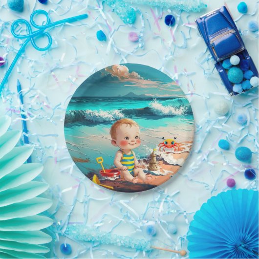 Strand Baby Papieren Bordje (Feest)