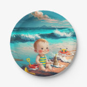 Strand Baby Papieren Bordje (Voorkant)