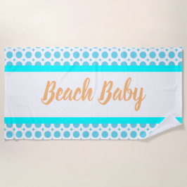 Strand Baby Patroon Blauw Zomer Witte Strepen Strandlaken