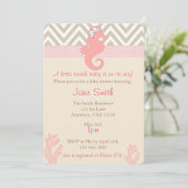 Strand Baby Seahorse Baby shower Uitnodiging (Staand voorkant)