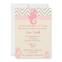 Strand Baby Seahorse Baby shower Uitnodiging