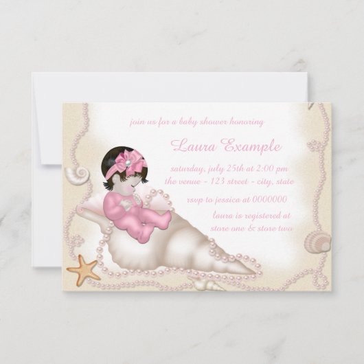 Strand Baby Shower Kaart (Voorkant)