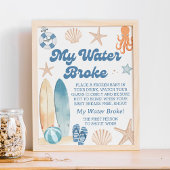 Strand Baby shower Mijn Water Broke spel Poster