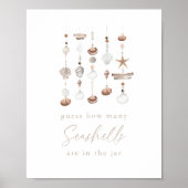 Strand Baby Shower Raad Hoeveel Schelpen Spel Poster (Voorkant)
