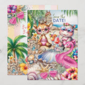 Strand Baby shower Save the Date Kaart (Voorkant / Achterkant)