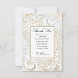 Strand Baby shower Seashell Nautische Oceaan Bedankkaart