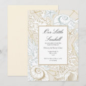 Strand Baby shower Seashell Nautische Oceaan Kaart (Voorkant / Achterkant)