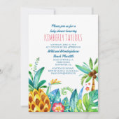 Strand Baby shower Tropische ananas palmen Kaart (Voorkant)