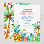 Strand Baby shower Tropische ananas palmen Kaart (Voorkant / Achterkant)