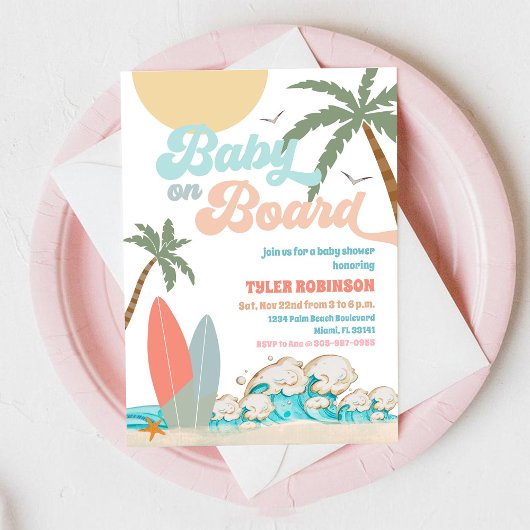 Strand Baby Shower Uitnodiging