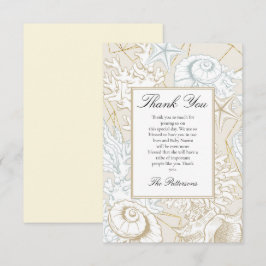 Strand Baby Shower Zeeschelp Nautilisch Oceaan Bedankkaart