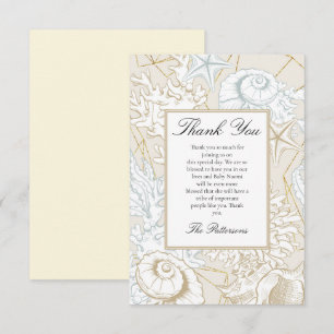 Strand Baby Shower Zeeschelp Nautilisch Oceaan Bedankkaart