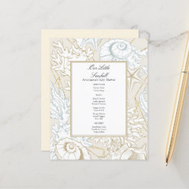 Strand Baby Shower Zeeschelp Nautilus Oceaan Menu