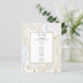 Strand Baby Shower Zeeschelp Nautilus Oceaan Menu (Staand voorkant)