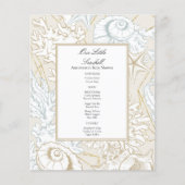 Strand Baby Shower Zeeschelp Nautilus Oceaan Menu (Voorkant)
