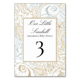 Strand Baby Shower Zeeschelp Nautilus Oceaan Menu Kaart