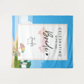 Strand Bachelorette achtergrond voor Hens Party Wandkleed (Voorkant (horizontaal))