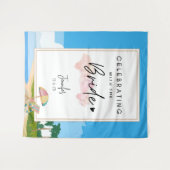 Strand Bachelorette achtergrond voor Hens Party Wandkleed (Voorkant (horizontaal))