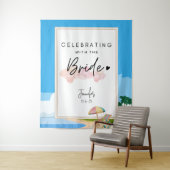 Strand Bachelorette achtergrond voor Hens Party Wandkleed (In situ)