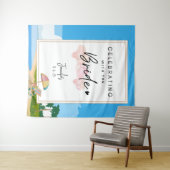 Strand Bachelorette achtergrond voor Hens Party Wandkleed (In Situ (horizontaal))