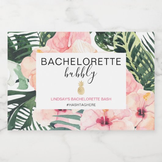 Strand Bachelorette Bubbly Sparkling Wijnetiket (Enkel label)