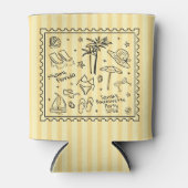 Strand Bachelorette Kan Koeler – Retro Strepen (Voorkant)