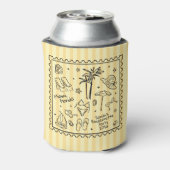 Strand Bachelorette Kan Koeler – Retro Strepen (Blikje Achterkant)