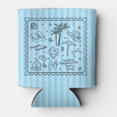 Strand Bachelorette Kan Koeler – Retro Strepen (Voorkant)