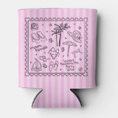 Strand Bachelorette Kan Koeler – Retro Strepen (Voorkant)