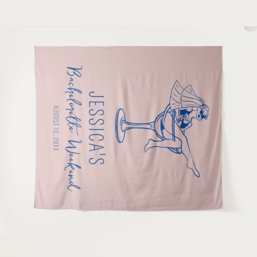 Strand Bachelorette merg bruid Achtergrond Fotocab Wandkleed (Voorkant (horizontaal))