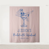 Strand Bachelorette merg bruid Achtergrond Fotocab Wandkleed (Voorkant)