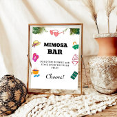 Strand Bachelorette Mimosa Bar Tafelbord Poster