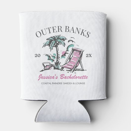 Strand Bachelorette Party Aangepaste Bruidsmeisje Blikjeskoeler (Achterkant)