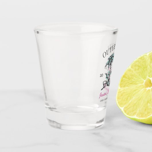 Strand Bachelorette Party Aangepaste Bruidsmeisje  Shot Glas (Links)