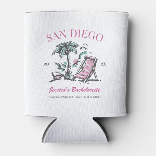 Strand Bachelorette Party bruidsmeisje Custom Blikjeskoeler (Voorkant)