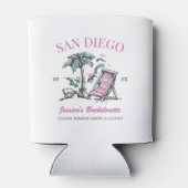 Strand Bachelorette Party  bruidsmeisje Custom Blikjeskoeler (Achterkant)