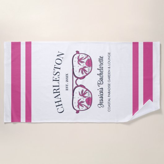  Strand Bachelorette Party Bruidsmeisje Custom Strandlaken (Voorkant)