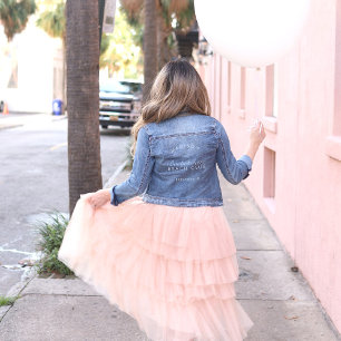 Strand Bachelorette Party Bruidsmeisjes Denim Jacket