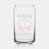 Strand Bachelorette Party Favor Gepersonaliseerde  Blikvorm Glas (Voorkant)