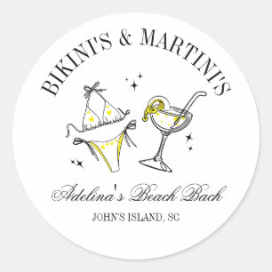 Strand Bachelorette Party Favor Social Club Ronde Sticker