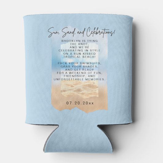 Strand Bachelorette Party Getaway Celebration Blikjeskoeler (Achterkant)